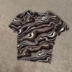 Streetwear Society Abstract Swirl Print Top – Small